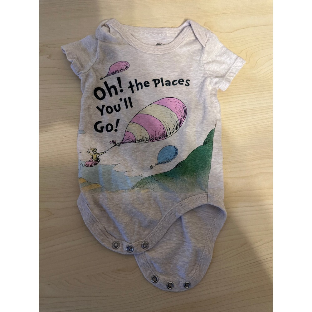 Dr. Seuss Oh! The‎ Places You'll Go! Bodysuit Short Sleeve 0-3M